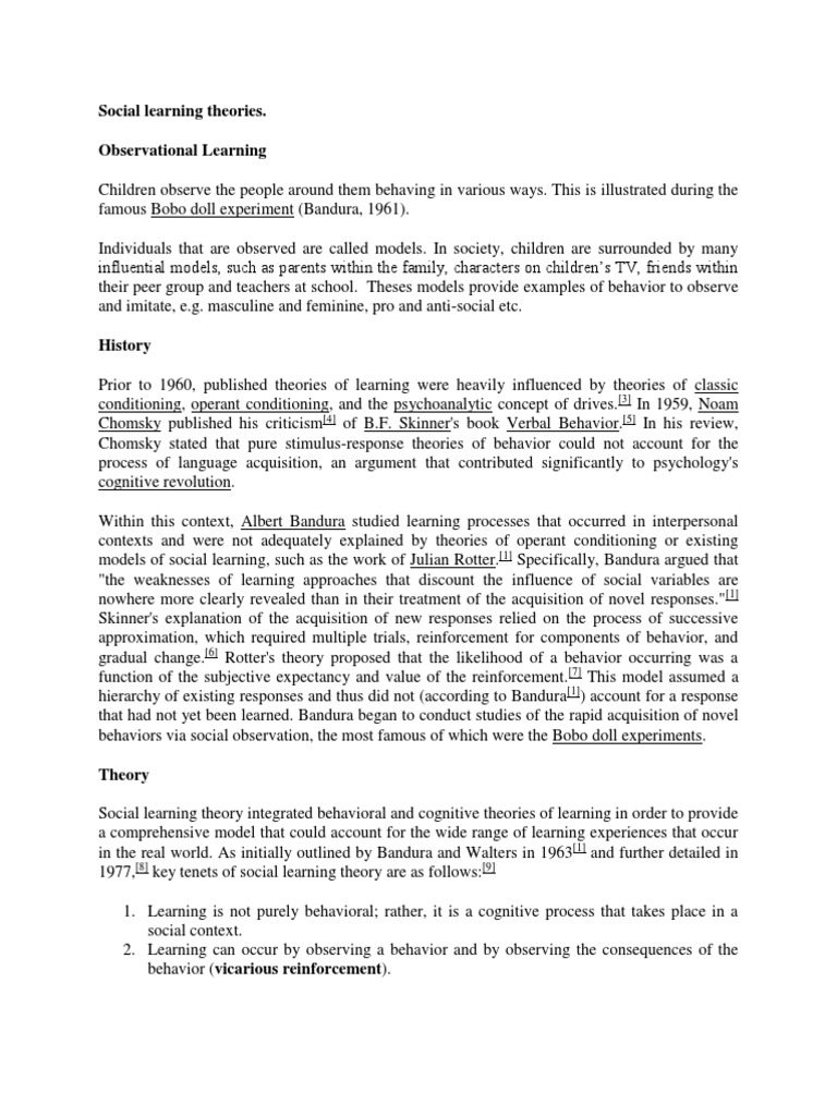 social learning theory examples conclusion of bandura social learning theory